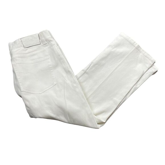 Lauren Jean Co.  Ralph Lauren 2 White Denim Jeans Cotton‎ Blend Classic Midcalf - Picture 1 of 7
